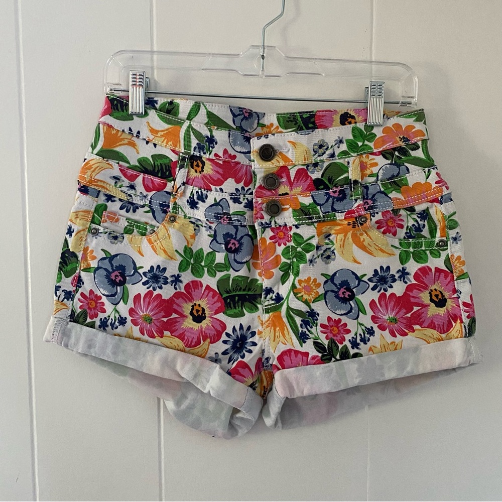 Delia’s Tropical Floral Print High Waisted Shorts - Multi-colored - 11